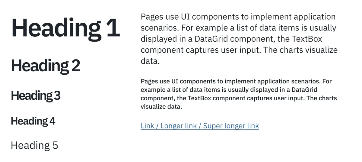 Component Library typography